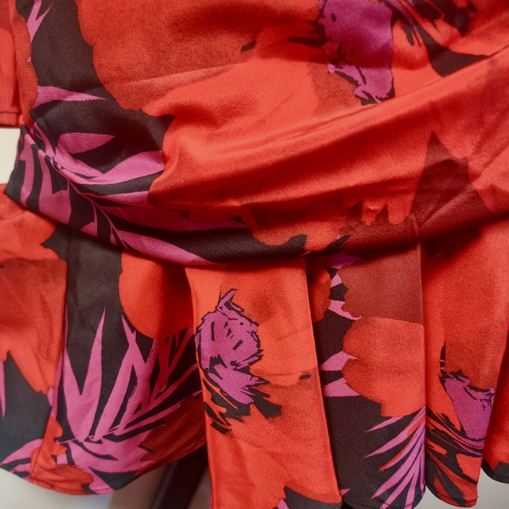 Veronica Beard Red and Pink Floral Dress - Picture 4 of 11